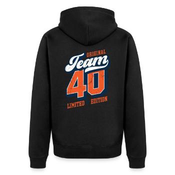Original Team 40 - Limited Edition - Unisex Premium Organic Zip Hoodie - black - Back - Nico (187cm)