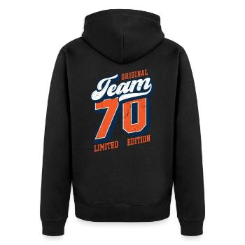 Original Team 70 - Limited Edition - Unisex Premium Organic Zip Hoodie - black - Back - Nico (187cm)
