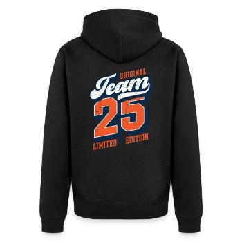 Original Team 25 - Limited Edition - Unisex Premium Organic Zip Hoodie - black - Back - Nico (187cm)