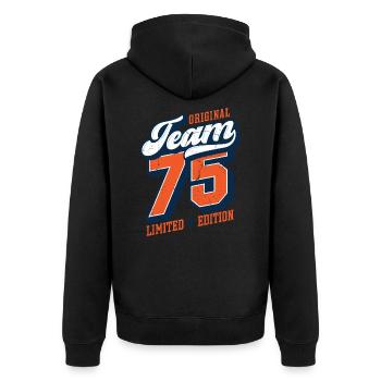 Original Team 75 - Limited Edition - Unisex Premium Organic Zip Hoodie - black - Back - Nico (187cm)