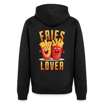 frites amour frise l’amant frits visage - Veste à capuche bio Premium Unisexe - noir - Dos - Nico (187cm)