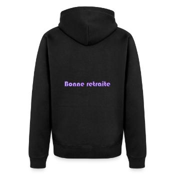 RETRAITE. RETRAITE. RETRAITEE. RETRAITE - Veste à capuche bio Premium Unisexe - noir - Dos - Nico (187cm)