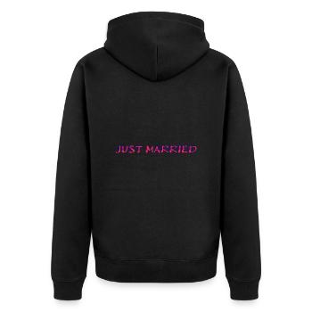 LOVE. COUPLE. JUST MARRIED. EVJF. SAINT VALENTIN. - Veste à capuche bio Premium Unisexe - noir - Dos - Nico (187cm)
