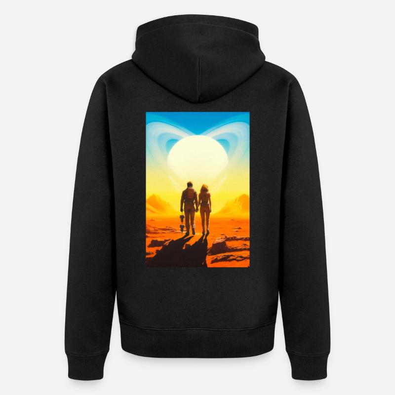 Amour de Saturne - Veste à capuche bio Premium Unisexe - noir