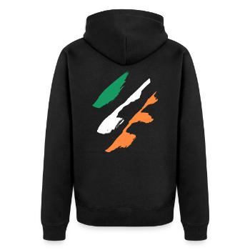 Irland Style Flagge - Unisex Premium Bio Zip Hoodie - Schwarz - Hinten - Nico (187cm)