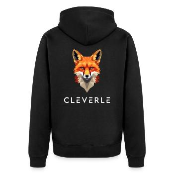 Geometrie Rotfuchs Cleverle - Unisex Premium Bio Zip Hoodie - Schwarz - Hinten - Nico (187cm)