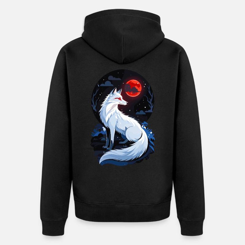 Polarfuchs - Unisex Premium Bio Zip Hoodie - Schwarz