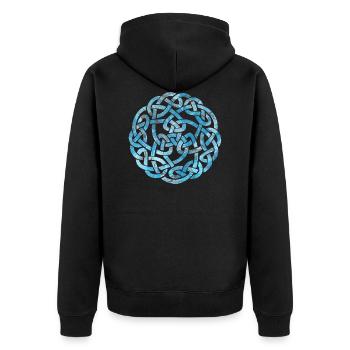 noeud celtique 5 e 78 - Veste à capuche bio Premium Unisexe - noir - Dos - Nico (187cm)