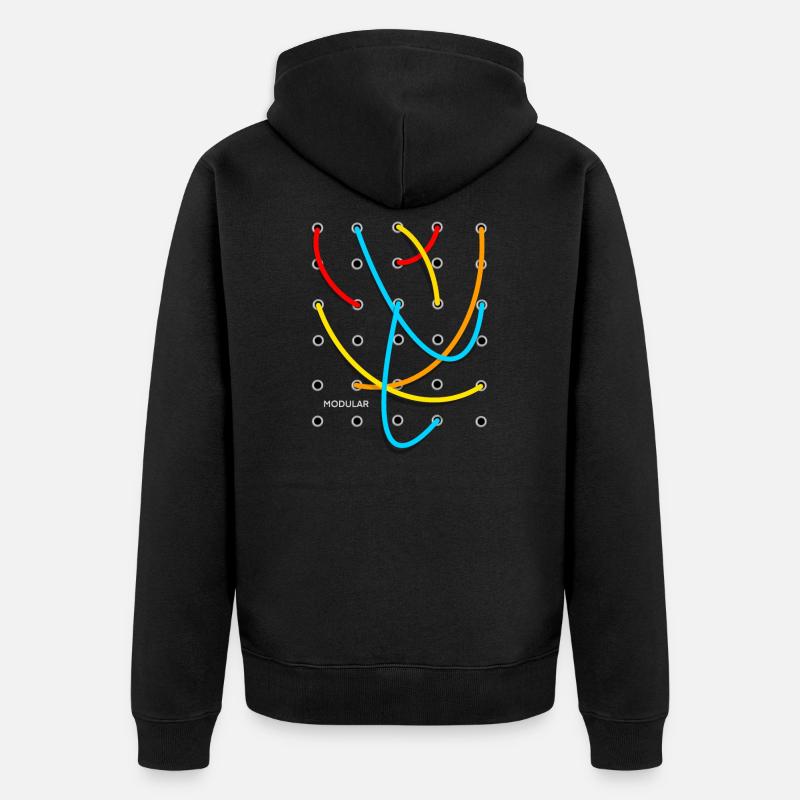 synthesizer modular - Unisex Premium Bio Zip Hoodie - Schwarz