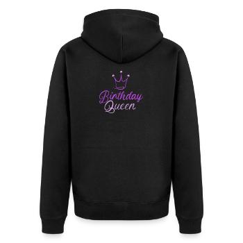 birthday queen - Unisex Premium Organic Zip Hoodie - black - Back - Nico (187cm)