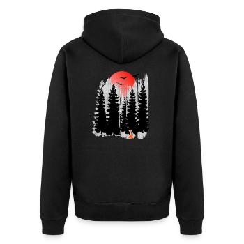 Fox Forest Sun Nature Landscape - Veste à capuche bio Premium Unisexe - noir - Dos - Nico (187cm)
