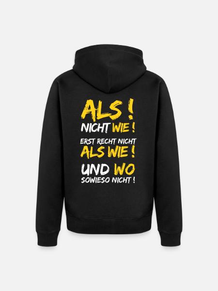 Grammatik Spruch Deutsch Lehrer Rechtschreibung - Unisex Premium Bio Zip Hoodie - Schwarz