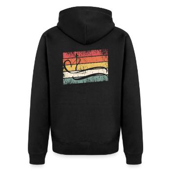 Jesus Christus - Christliches Shirt - Kreuz, Herz - Unisex Premium Bio Zip Hoodie - Schwarz - Hinten - Nico (187cm)