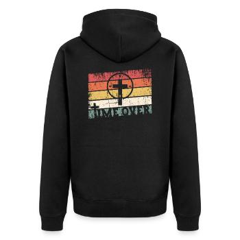 Jesus Christ Is Coming Soon - Time Is Over - Unisex Premium Organic Zip Hoodie - black - Back - Nico (187cm)