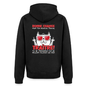 Départ Collègue Travail & Nouvel Emploi, Adieu - Veste à capuche bio Premium Unisexe - noir - Dos - Nico (187cm)
