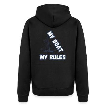 Mon bateau Mes règles - Veste à capuche bio Premium Unisexe - noir - Dos - Nico (187cm)