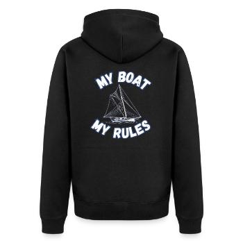 Mon bateau Mes règles - Veste à capuche bio Premium Unisexe - noir - Dos - Nico (187cm)