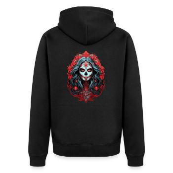 Thé Santa Muerte Elegance - Veste à capuche bio Premium Unisexe - noir - Dos - Nico (187cm)