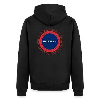 Norway - Unisex Premium Organic Zip Hoodie - black - Back - Nico (187cm)