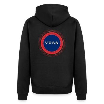 Voss Norwegen - Unisex Premium Bio Zip Hoodie - Schwarz - Hinten - Nico (187cm)