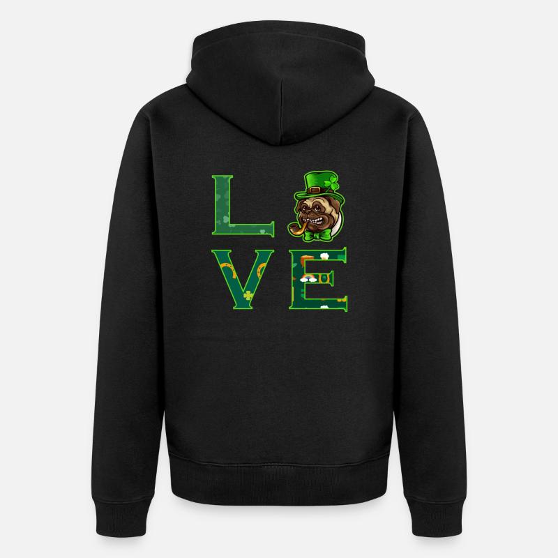 J'adore la Saint-Patrick - Veste à capuche bio Premium Unisexe - noir