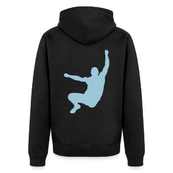 Athletes in the long jump - Unisex Premium Organic Zip Hoodie - black - Back - Nico (187cm)