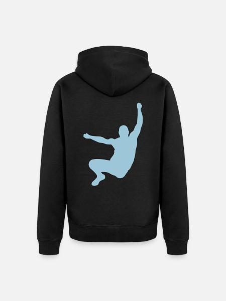 Athletes in the long jump - Unisex Premium Organic Zip Hoodie - black
