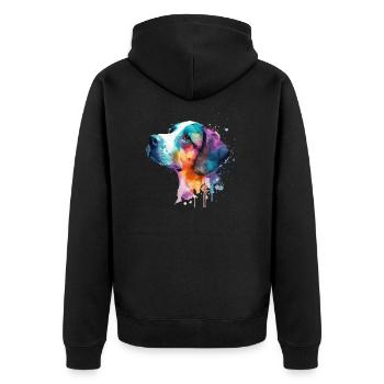 Mignon petit chien pour les amoureux des chiens colorés - Veste à capuche bio Premium Unisexe - noir - Dos - Nico (187cm)