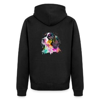 Mignon petit chien pour les amoureux des chiens colorés - Veste à capuche bio Premium Unisexe - noir - Dos - Nico (187cm)