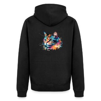 Mignon petit chat Pour les amoureux des chats Coloré - Veste à capuche bio Premium Unisexe - noir - Dos - Nico (187cm)