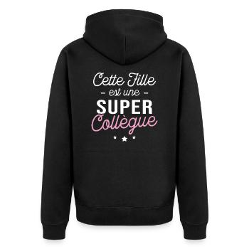 Cette fille est une super collègue - Veste à capuche bio Premium Unisexe - noir - Dos - Nico (187cm)