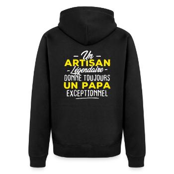 Un artisan légendaire donne un papa exceptionnel - Veste à capuche bio Premium Unisexe - noir - Dos - Nico (187cm)