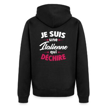 Je suis une Italienne qui déchire - Veste à capuche bio Premium Unisexe - noir - Dos - Nico (187cm)