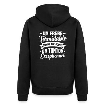 Un frère formidable donne un tonton exceptionnel - Veste à capuche bio Premium Unisexe - noir - Dos - Nico (187cm)