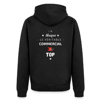 Le Véritable commercial au top - Veste à capuche bio Premium Unisexe - noir - Dos - Nico (187cm)