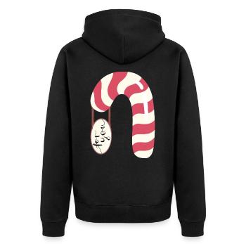 Candy cane - for you - Unisex Premium Organic Zip Hoodie - black - Back - Nico (187cm)