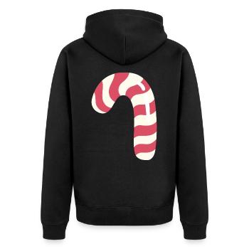 Candy cane - Unisex Premium Organic Zip Hoodie - black - Back - Nico (187cm)