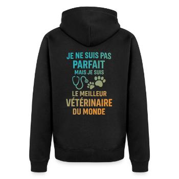 Le meilleur vétérinaire du monde - Veste à capuche bio Premium Unisexe - noir - Dos - Nico (187cm)