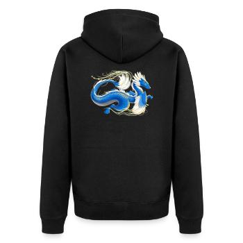 Magical Cool Air Dragon - Dragons of the Elements - Unisex Premium Organic Zip Hoodie - black - Back - Nico (187cm)
