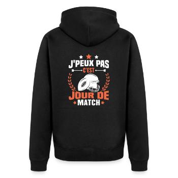 J'peux pas c'est jour de match rugby - Veste à capuche bio Premium Unisexe - noir - Dos - Nico (187cm)