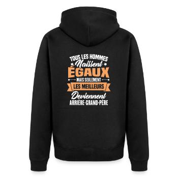 Les meilleurs hommes deviennent Arrière grand-père - Veste à capuche bio Premium Unisexe - noir - Dos - Nico (187cm)