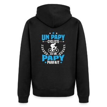 Un papy cycliste est un papy parfait Cadeau - Veste à capuche bio Premium Unisexe - noir - Dos - Nico (187cm)