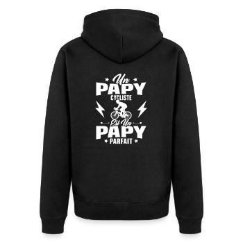 Un papy cycliste est un papy parfait Cadeau - Veste à capuche bio Premium Unisexe - noir - Dos - Nico (187cm)