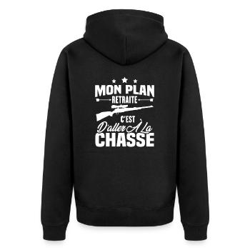 Mon plan retraite c'est d'aller à la chasse - Veste à capuche bio Premium Unisexe - noir - Dos - Nico (187cm)