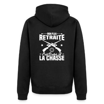 Mon plan retraite c'est d'aller à la chasse - Veste à capuche bio Premium Unisexe - noir - Dos - Nico (187cm)