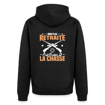 Mon plan retraite c'est d'aller à la chasse - Veste à capuche bio Premium Unisexe - noir - Dos - Nico (187cm)