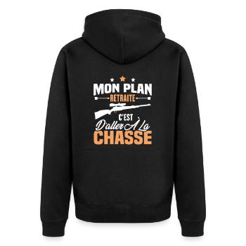 Mon plan retraite c'est d'aller à la chasse - Veste à capuche bio Premium Unisexe - noir - Dos - Nico (187cm)