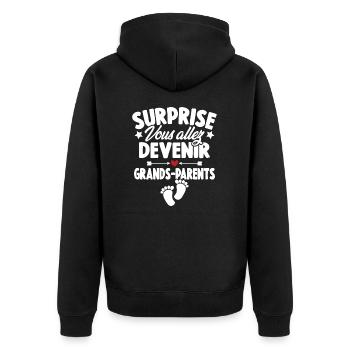 Surprise vous allez devenir grands parents - Veste à capuche bio Premium Unisexe - noir - Dos - Nico (187cm)