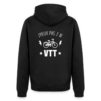 J'peux pas j'ai vtt - Veste à capuche bio Premium Unisexe - noir - Dos - Nico (187cm)