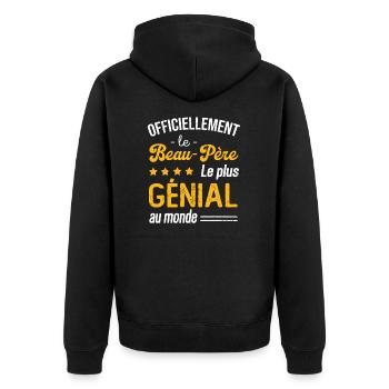 Cadeau Le Beau père le plus genial au monde - Veste à capuche bio Premium Unisexe - noir - Dos - Nico (187cm)